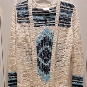 Justice Girls Long Cardigan with Fringe Sweater sz. 14